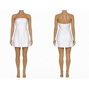 Show Me Your Mumu Taylor Tube Mini Dress Womens Large White Luxe Satin Strapless